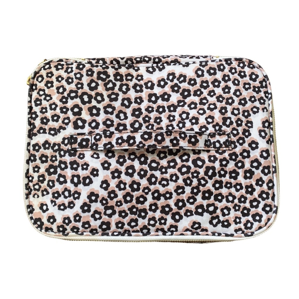 Kate Spade Floral Print Cosmetic Bag Zip Pouch Travel Makeup Case Zip Around